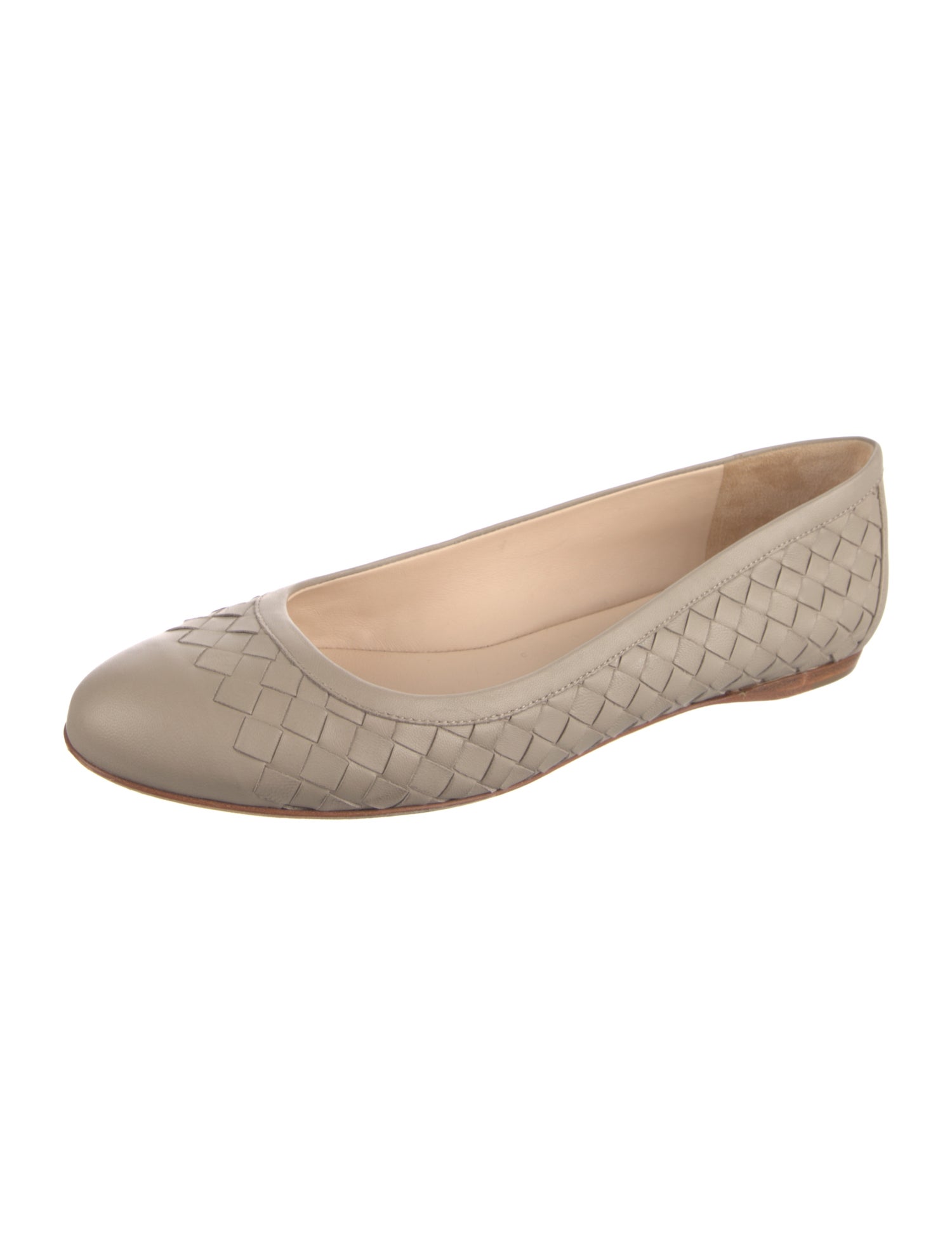 Bottega Veneta Intrecciato Weave Leather Ballet Flats